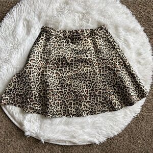Polly Mini Skirt Animal Print Silky Short Womens Size 4